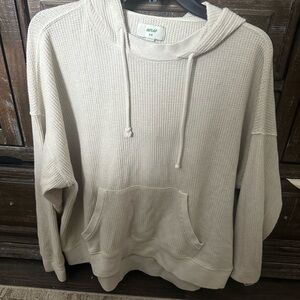 Aerie Off-White Waffle Knit Pullover